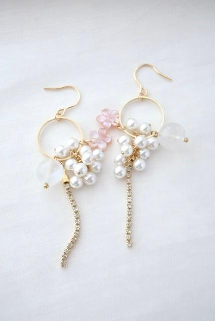 ◇春色◇ 14kgf 春爛漫ピアス／イヤリング｜◇Blue MoonStone◇ ６月誕生石1枚目の画像