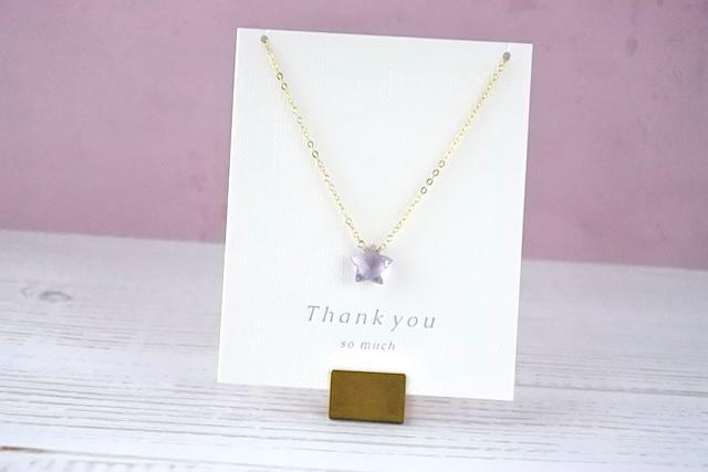 14kgf My Star ネックレス｜38cm〜42cm調節可能｜２月誕生石 ◇Pink Amethyst◇1枚目の画像